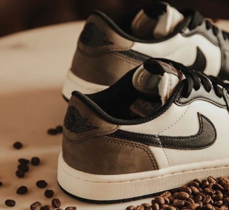 Nik E Air Jordan Retro 1 Low Brown Mocha Basketball Sneakers