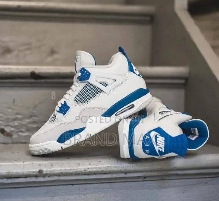 Nik E Air Jorden 4 Military Blue Basketball Sneakers Semi Ua