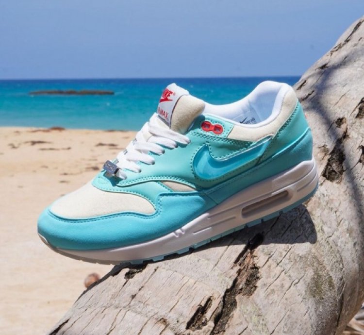 Nik E Air Max 1 Puerto Rico Blue Gale Running Shoes