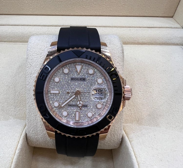 Rolex Yacht-master 40 Pave Diamond Dial Oysterflex