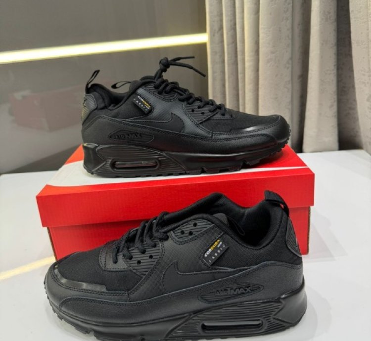 Nik E Air Max 90 All Black Running Shoes