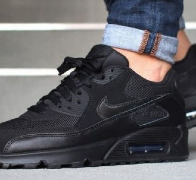 Nik E Air Max 90 All Black Running Shoes