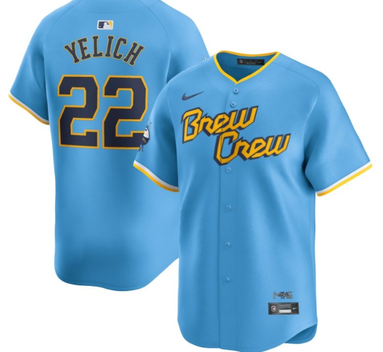 Christian Yelich 22 Milwaukee Brewers City Connect Limited Jersey - Powder Blue