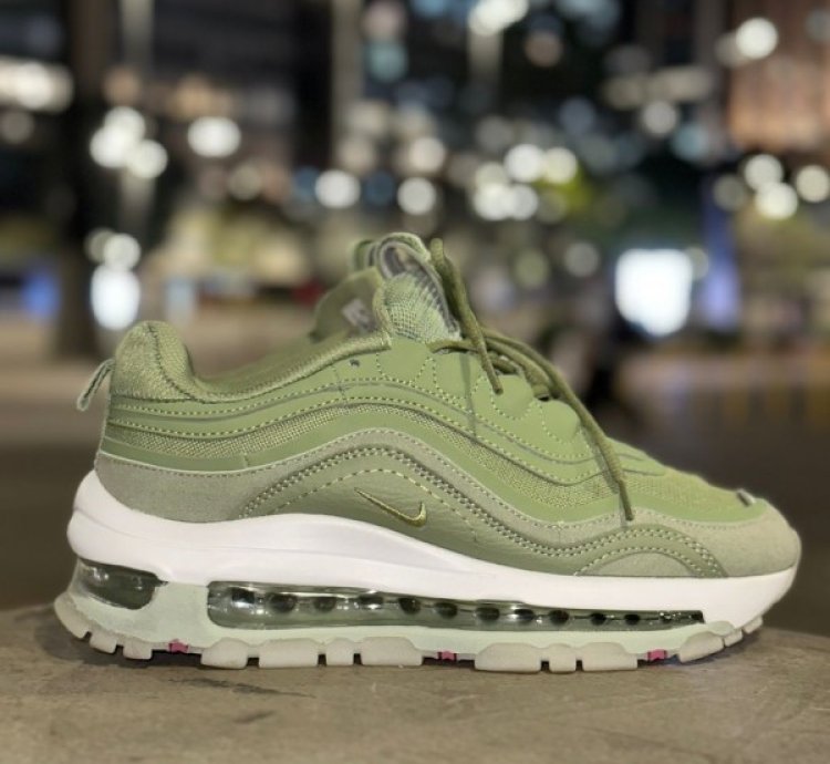 Nik E Air Max 97 Futura Oil Green Running Shoes