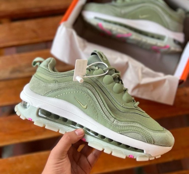 Nik E Air Max 97 Futura Oil Green Running Shoes