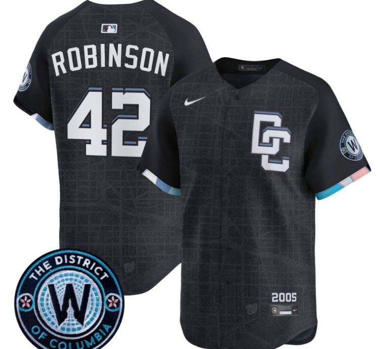 Jackie Robinson Jersey 42 Washington Nationals 2025 City Connect Premier Limited Stitched Navy