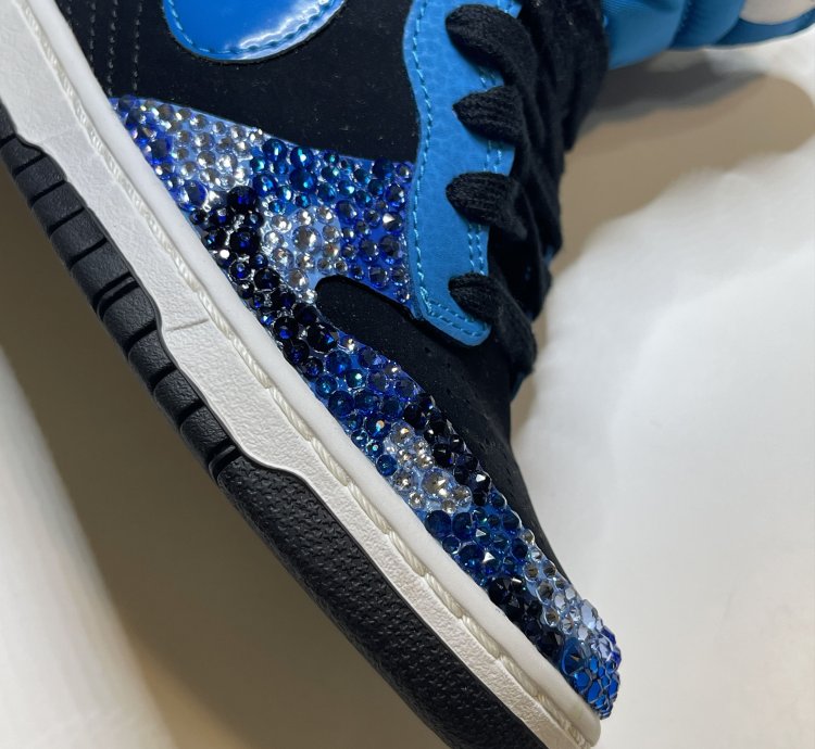 Swarovski Crystal Camo Nike Dunk Sky Hi Wedge