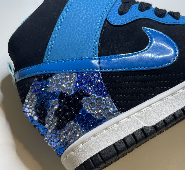 Swarovski Crystal Camo Nike Dunk Sky Hi Wedge