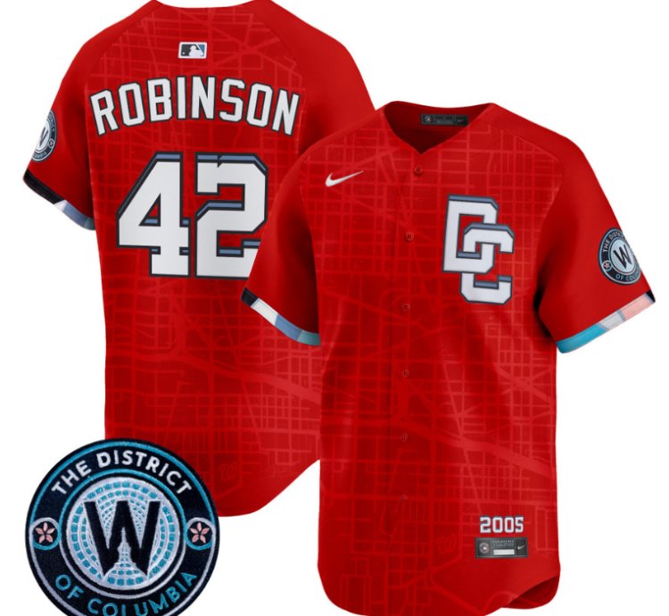 Jackie Robinson Jersey 42 Washington Nationals 2025 City Connect Premier Limited Stitched Red