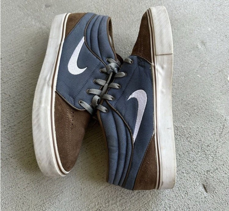 Sz 10 Nike Sb Zoom Stefan Janoski Mid Brown Navy 443095-422