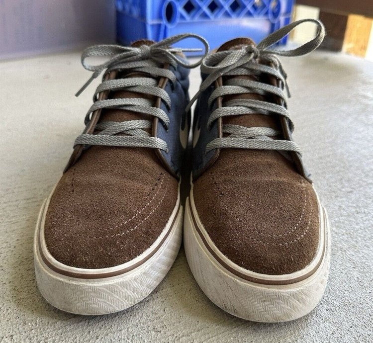Sz 10 Nike Sb Zoom Stefan Janoski Mid Brown Navy 443095-422