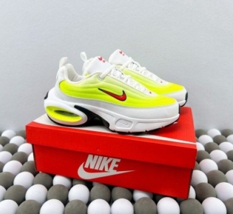 Nik E Air Max Portal Sneakers White Yellow Running Shoes
