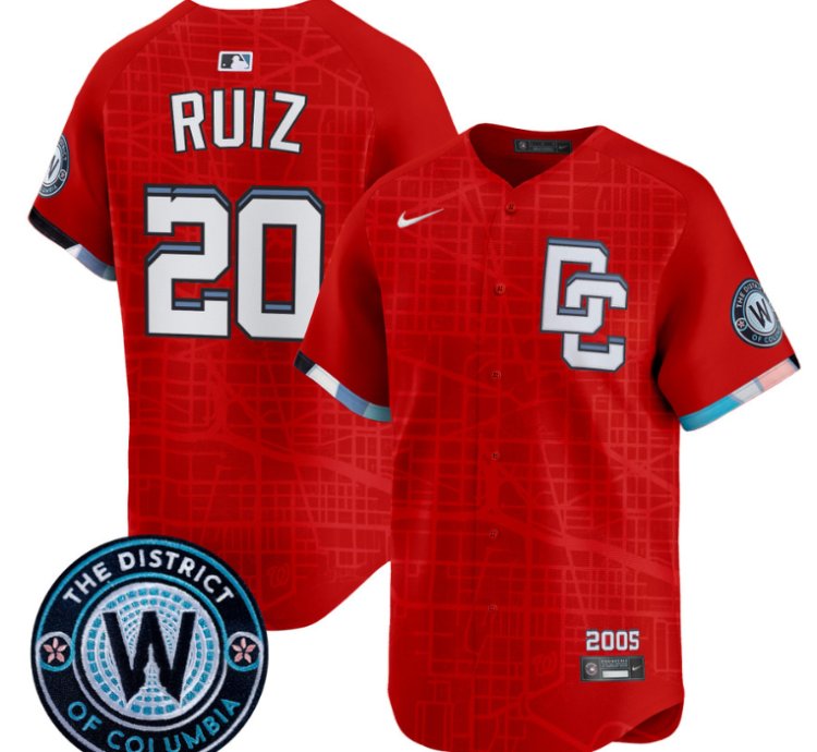 Keibert Ruiz Jersey 20 Washington Nationals 2025 City Connect Premier Limited Stitched Red