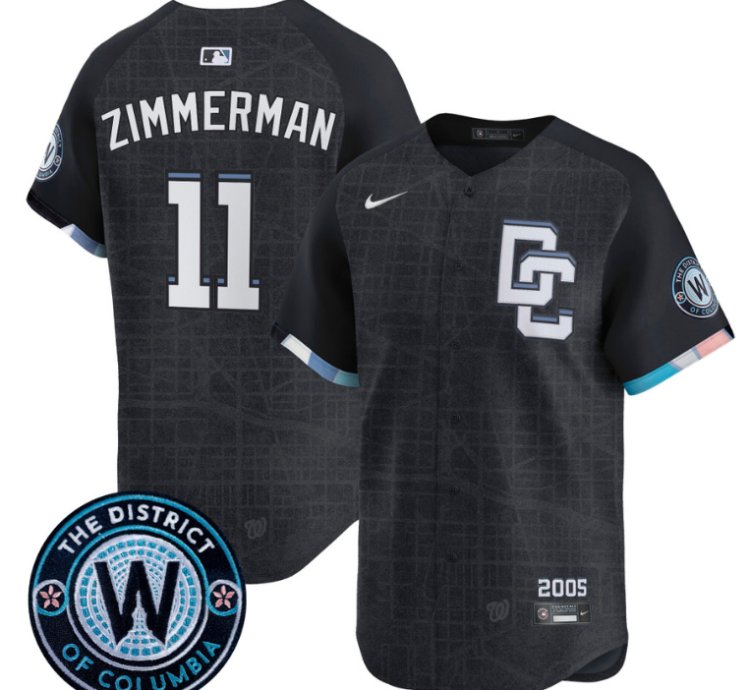 Ryan Zimmerman Jersey 11 Washington Nationals 2025 City Connect Premier Limited Stitched Navy