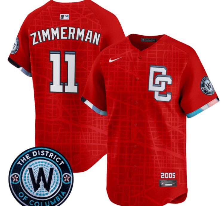 Ryan Zimmerman Jersey 11 Washington Nationals 2025 City Connect Premier Limited Stitched Red