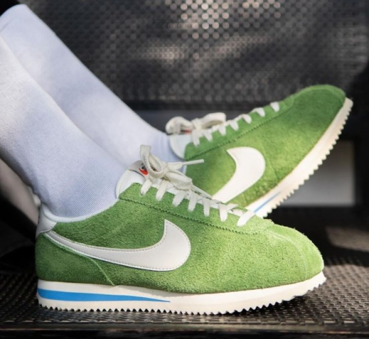 Nik E Cortez Vintage Chlorophyll Sail Light Photo Blue Sneakers