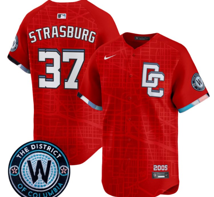 Stephen Strasburg Jersey 37 Washington Nationals 2025 City Connect Premier Limited Stitched Red