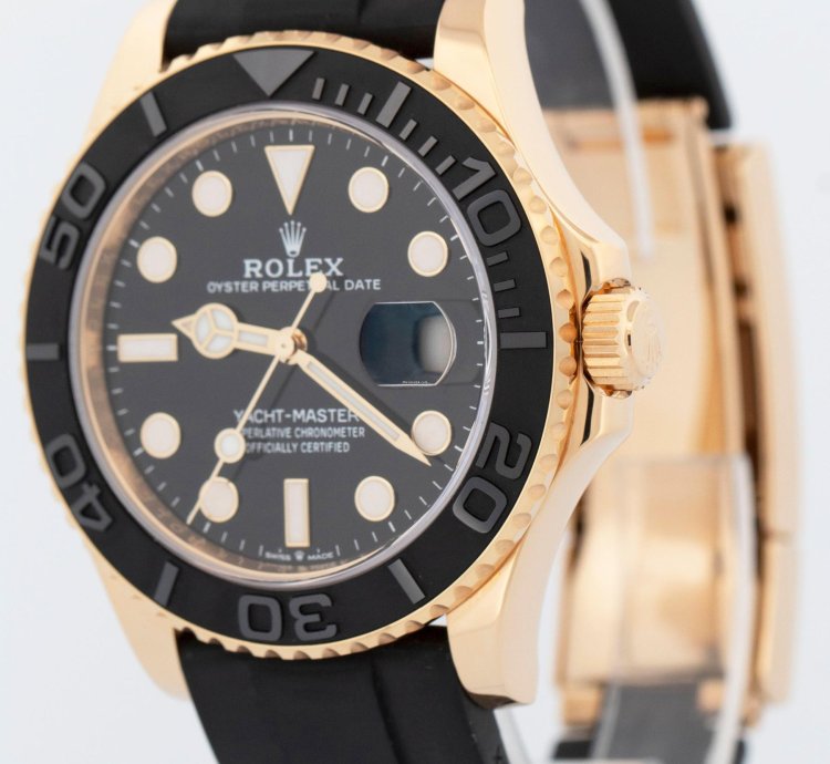 Rolex Yacht-master 42 2022 New Papers Rolex Yacht-master Yellow Gold Oysterflex 42mm 226658 Watch Box