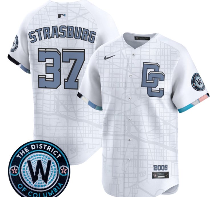 Stephen Strasburg Jersey 37 Washington Nationals 2025 City Connect Premier Limited Stitched White