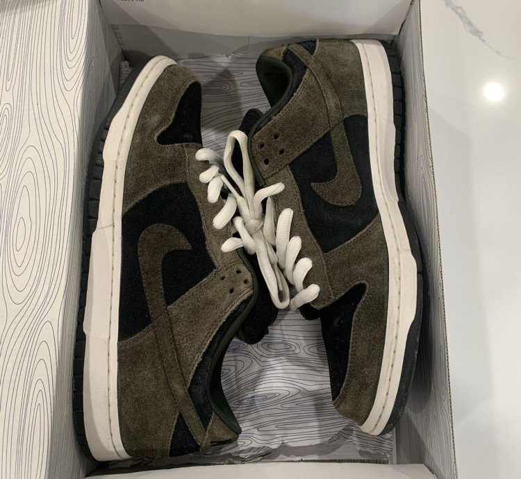 Nike Sb Dunk Low Shoes Travis Scott Virgil Style Olive Brown