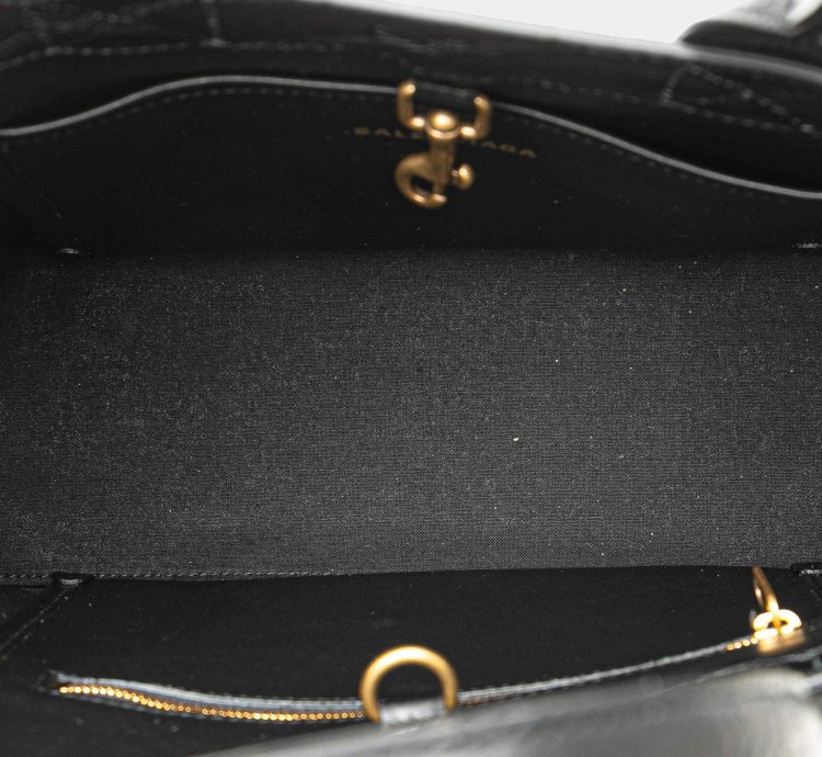 Balenciaga Black Bb Monogram Leather Hard 2 0 Tote Bag