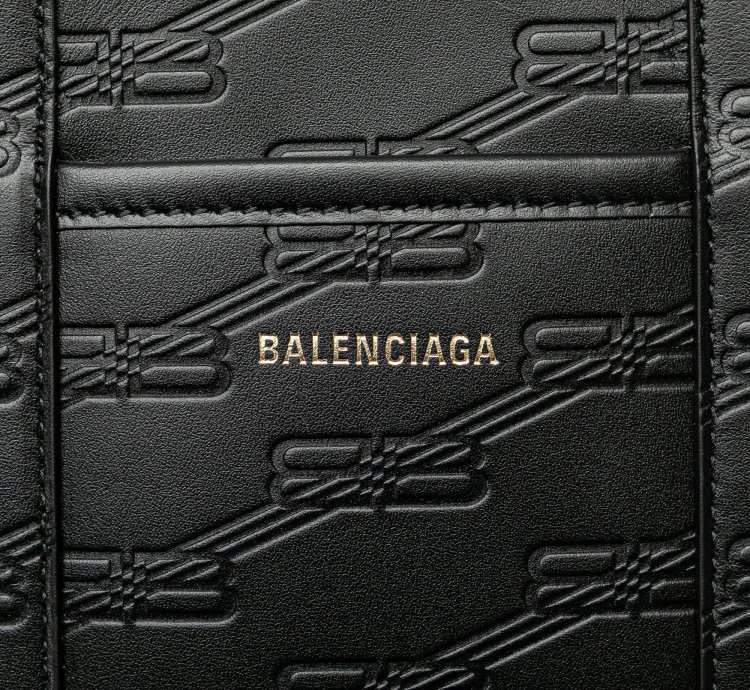 Balenciaga Black Bb Monogram Leather Hard 2 0 Tote Bag