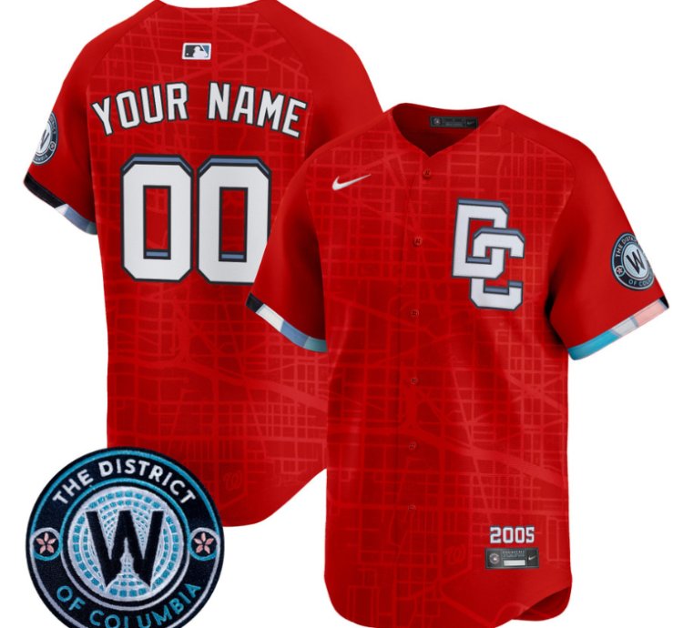 Custom Washington Nationals Jersey 2025 City Connect Vapor Premier Limited Stitched Red