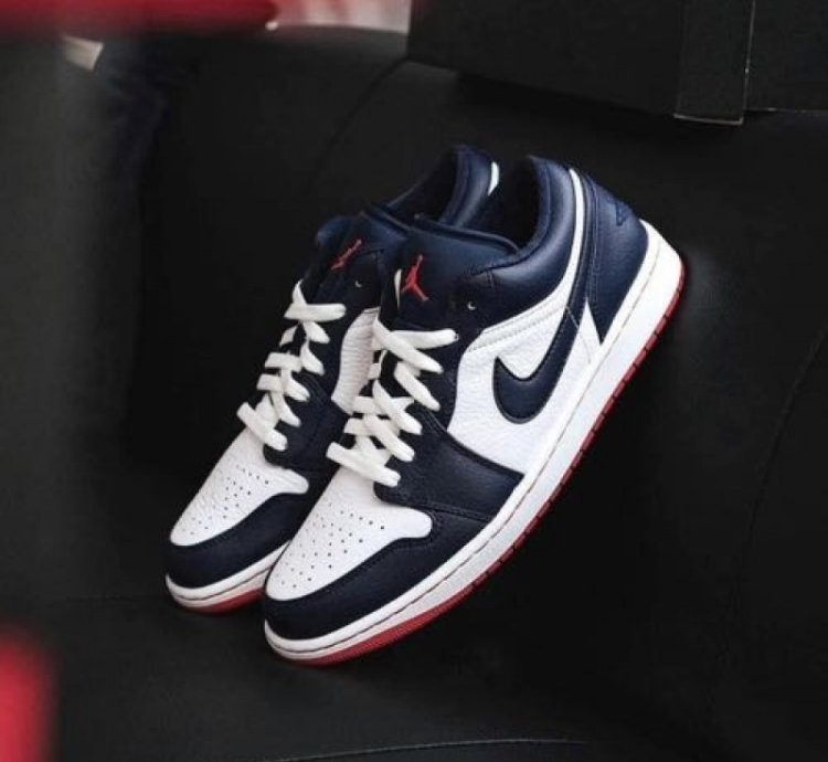 Nik E Jordan 1 Low Obsidian Ember Sneakers