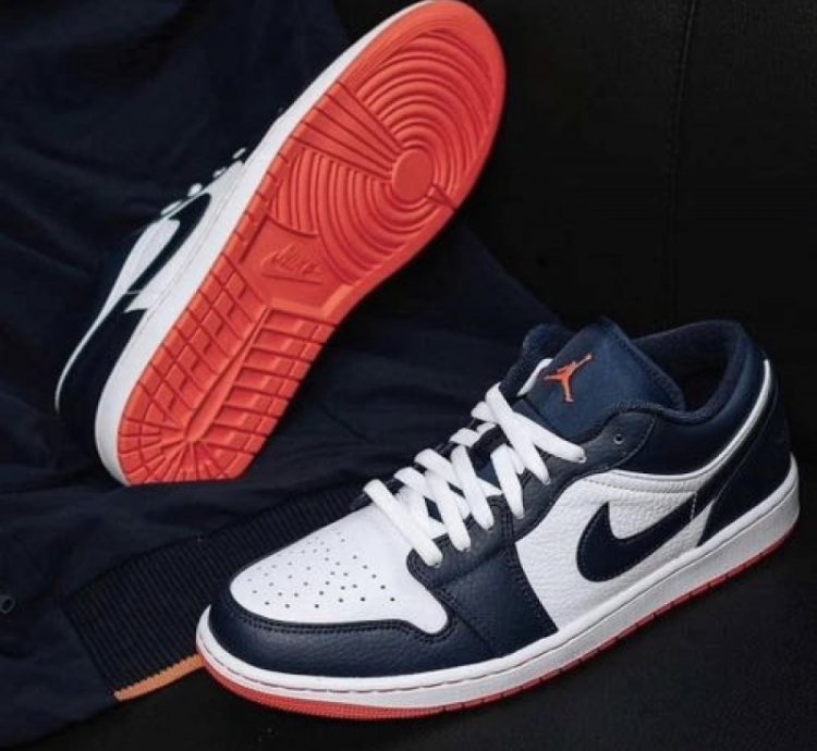 Nik E Jordan 1 Low Obsidian Ember Sneakers