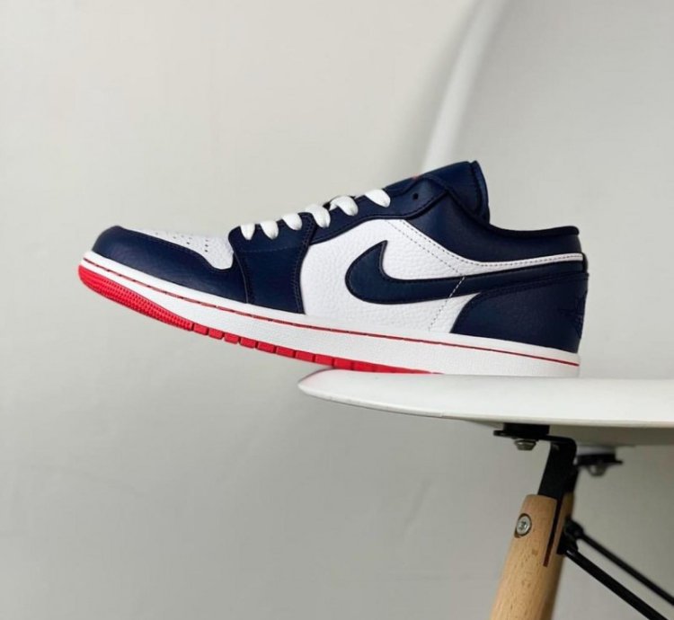 Nik E Jordan 1 Low Obsidian Ember Sneakers