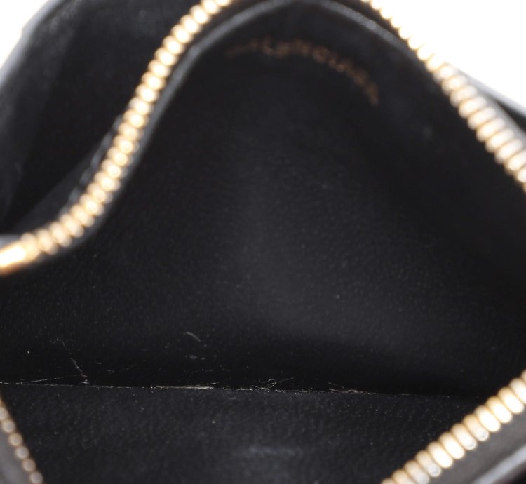 Balenciaga Black Croc Embossed Leather Hourglass Card Holder