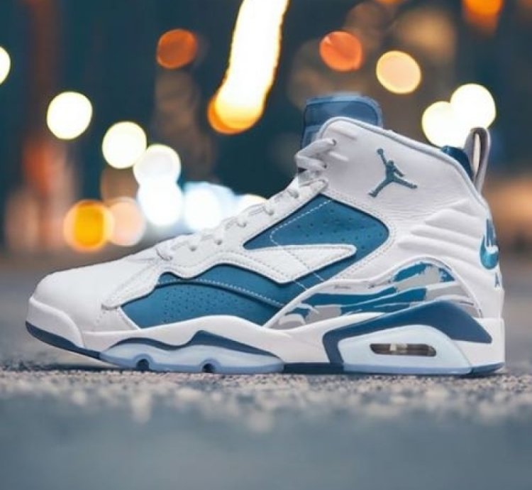 Nik E Jordan Jumpman Mvp 678 White Industrial Blue Basketball Sneakers