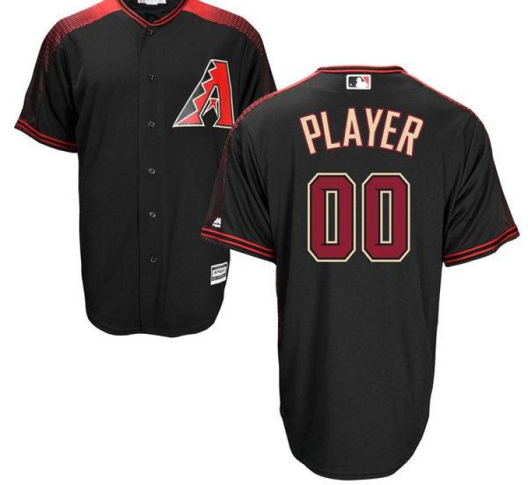Arizona Diamondbacks Black With Brick Customized Majestic Mlb Collection Jersey