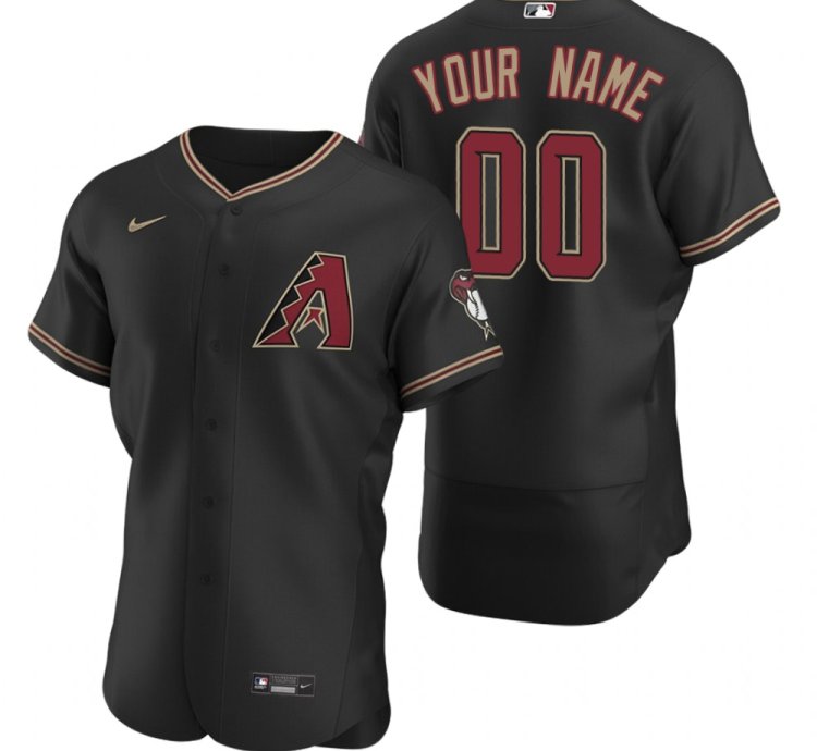 Arizona Diamondbacks Custom Black Stitched Mlb Flex Base Jersey