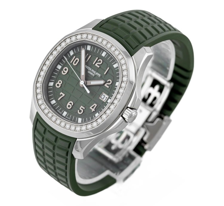 Patek Philippe Aquanaut Luce Diamonds Khaki Green Tropical Strap Ref 5267 200a-011 Full Set