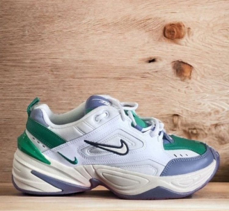Nik E M2k Tekno Platinum Tint Sail Lucid Green Running Shoes