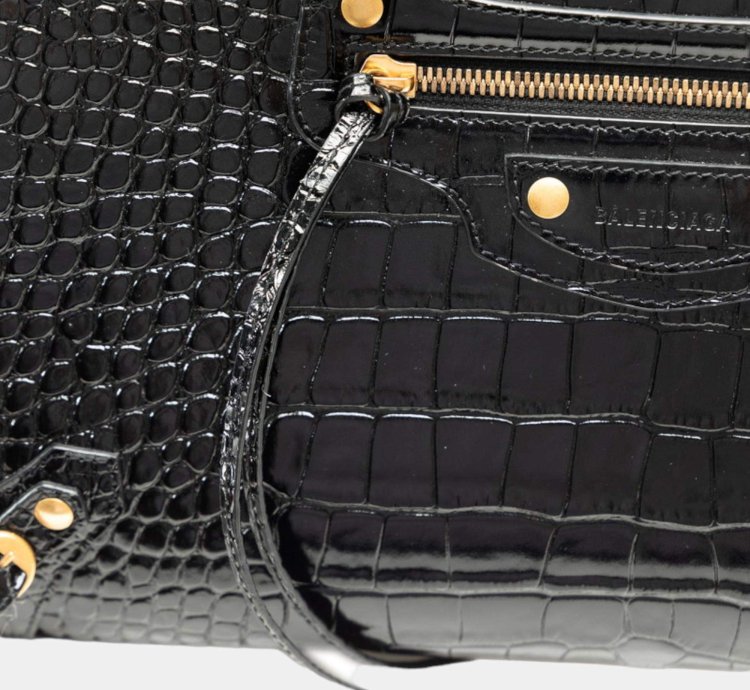 Balenciaga Black Embossed Leather Neo Classic Shoulder Bag