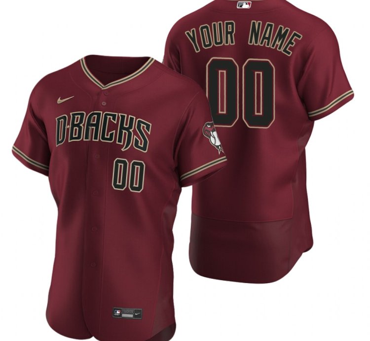 Arizona Diamondbacks Custom Crimson Stitched Mlb Flex Base Jersey