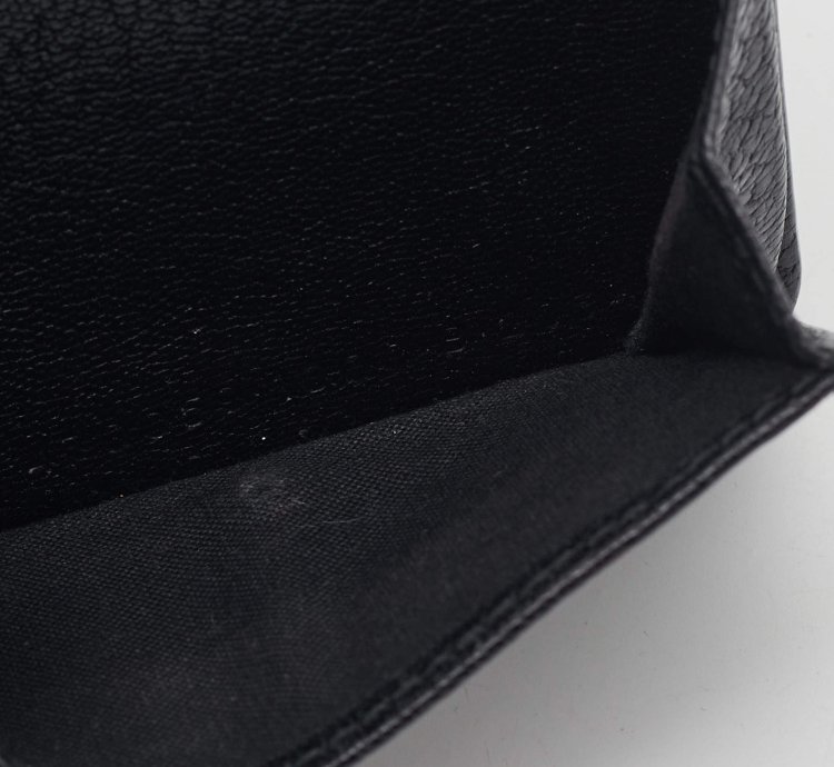 Balenciaga Black Leather Classic Metallic Edge Trifold Wallet