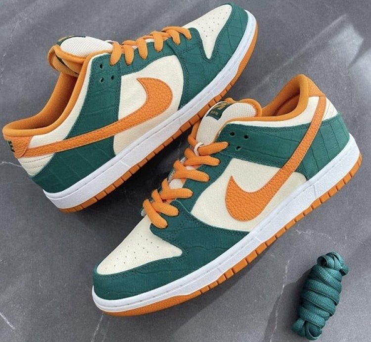 Nik E Sb Dunk Low Pro Legion Green Gine Kumquat Sneakers