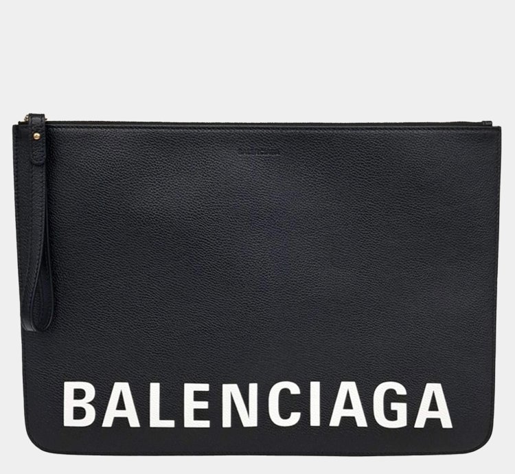 Balenciaga Black Leather Clutch