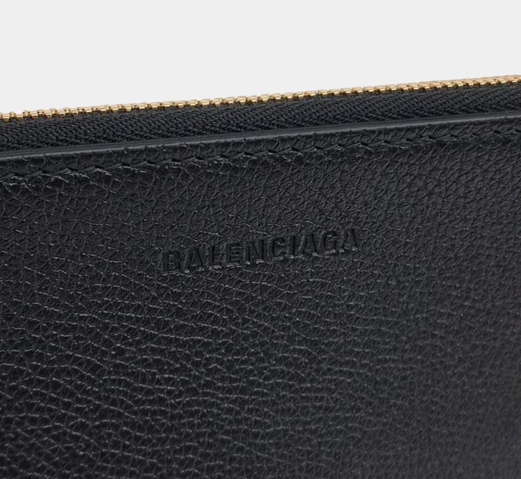 Balenciaga Black Leather Clutch