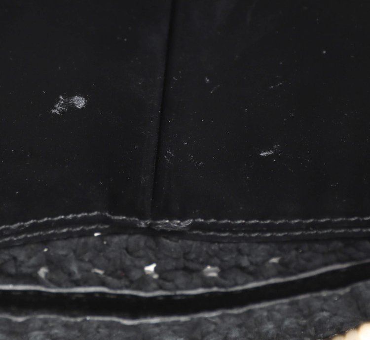 Balenciaga Black Leather Crochet Motorcycle Clutch