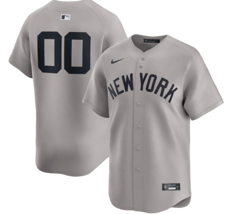 Custom New York Yankees Gray Jersey Name And Number All Stitched