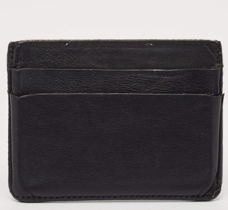 Balenciaga Black Leather Logo Card Holder