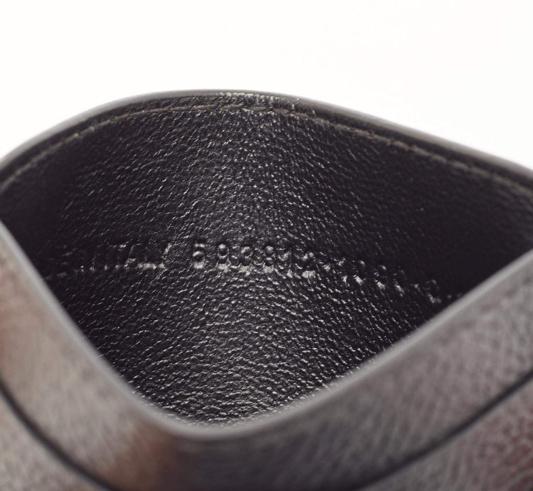 Balenciaga Black Leather Logo Print Card Holder