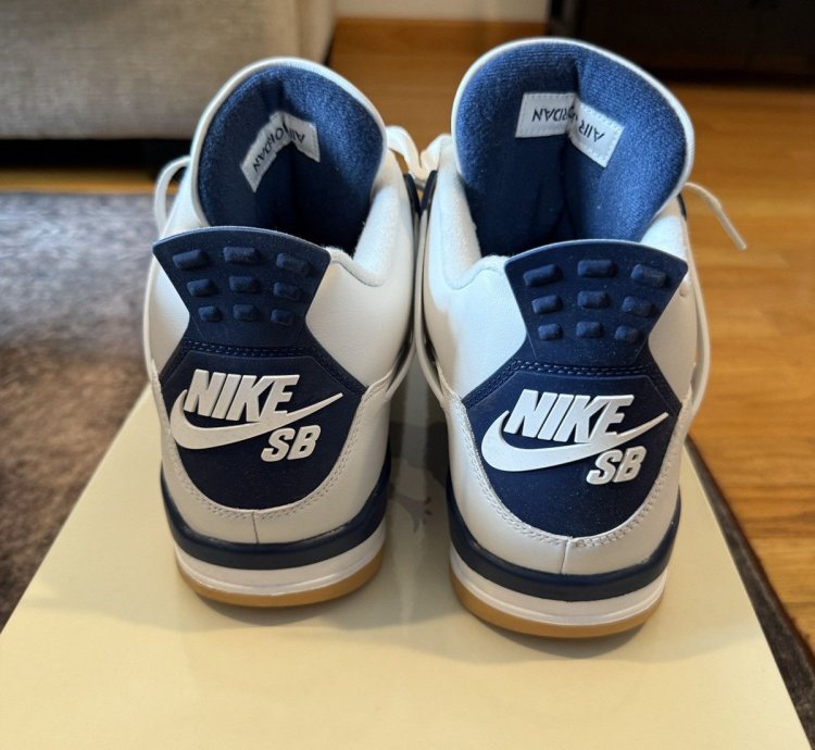 Nike Sb Jordan 4 Sb4 Navy Skateboarding Shoes Sneakers