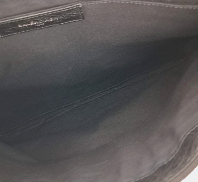 Balenciaga Black Leather Motor Clip Clutch Bag