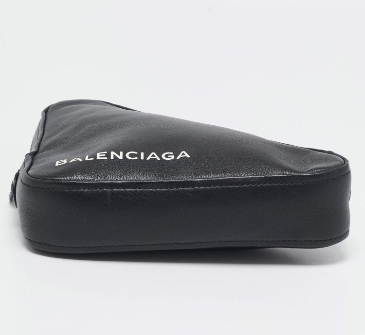 Balenciaga Black Leather Triangle Pouch
