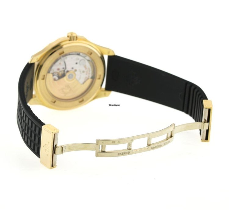 Patek Philippe Aquanaut Ref 5065 Yellow Gold 2 Straps Black